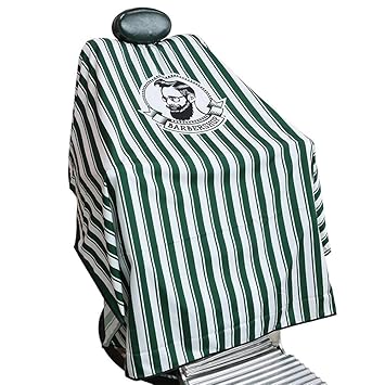 WANZJ Professional shawl unisex professional hairdresser dress for hair styling and coloring, adjustable size (Green stripes)