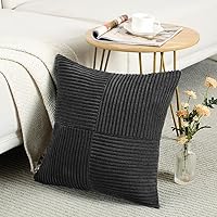 Vista 114 de Fancy Homi - Paquete de 2 fundas de almohada decorativas gris azul pequeño de 14 x 14 pulgadas para sofá, cama, sofá, rústico, estilo granja