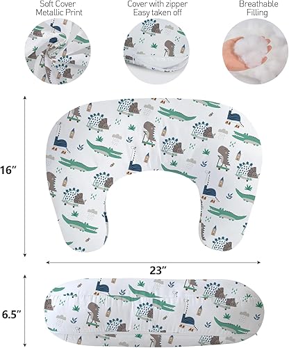 Miniatura 5 de Little Grape Land - Almohada de lactancia mejorada, lactancia materna y biberón durante 0 a 14 meses, funda suave lavable a máquina con relleno