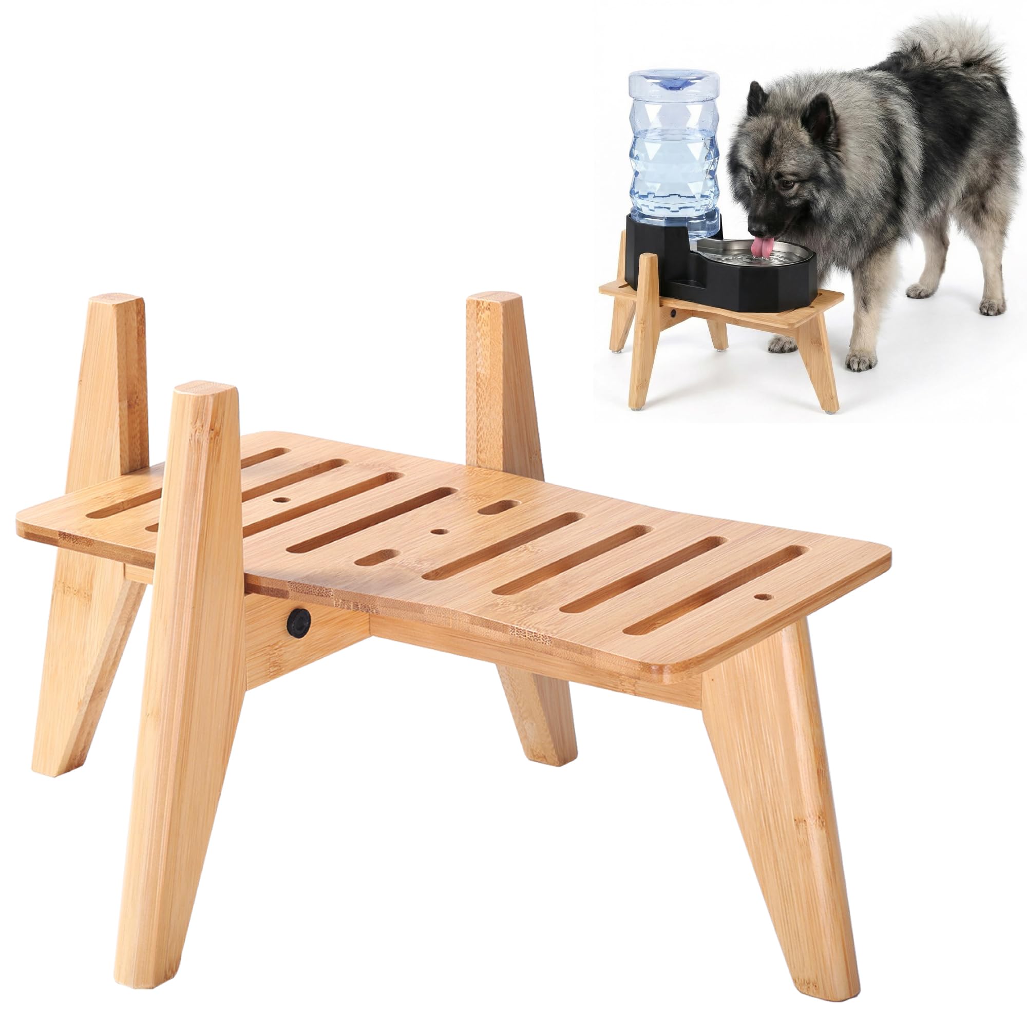 ZPirates Stand for Dog Water and Food Dispensers - Holder for Medium Feeder-Jug Sizes, Expandable Width - [Dispenser not Included]