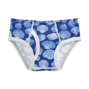 Boys Exclusive Briefs Toddler Underwear 95 Combed Cotton Boxerbriefs 2T Watercolor Blue Seashells