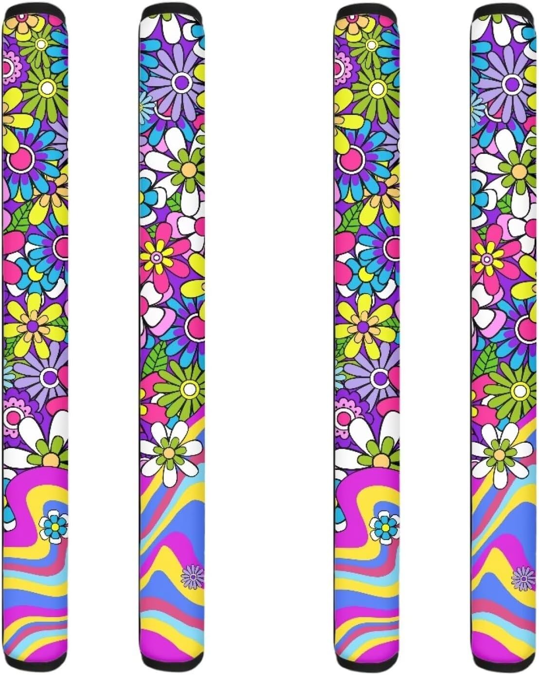 UNICEU Hippie Flower Refrigerator Door Handle Covers Kitchen Appliance Decor Handles Fridge Microwave Dishwasher Door Cloth Protector