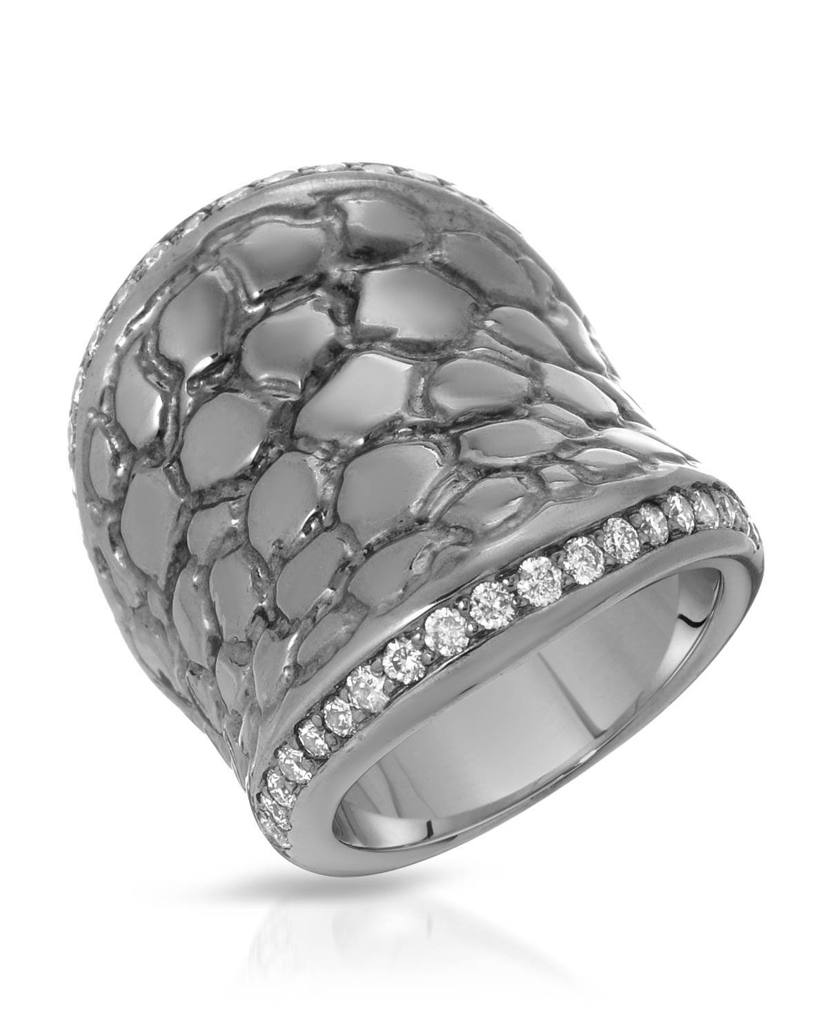 Hellmuth Sterling Silver 0.76 CTW Color G-H, SI2-SI3 Diamond Cocktail Ring for Women. Ring Size 5.