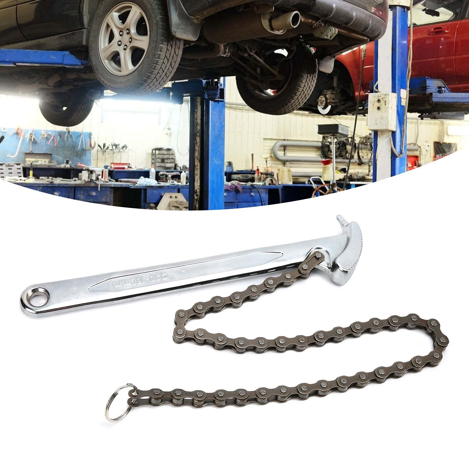 Hyuduo Chiave a catena 9 pollici, chiave a tubo regolabile Chiave a catena a cricchetto Strumento accessorio filtro olio