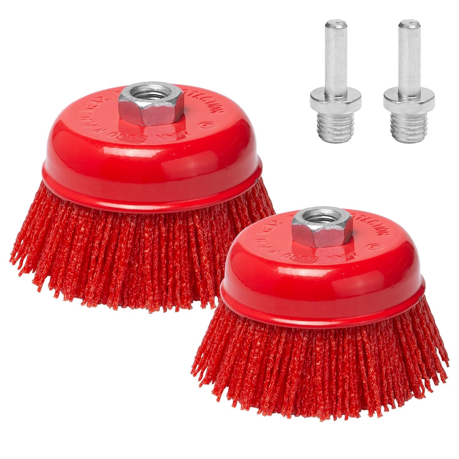 2 Pezzi Spazzola a Tazza in Nylon Abrasivo per Smerigliatrice con Filettatura M14x2 per Rimozione Ruggine, Lucidatura e Pulizia dei Metalli Ø 75 mm