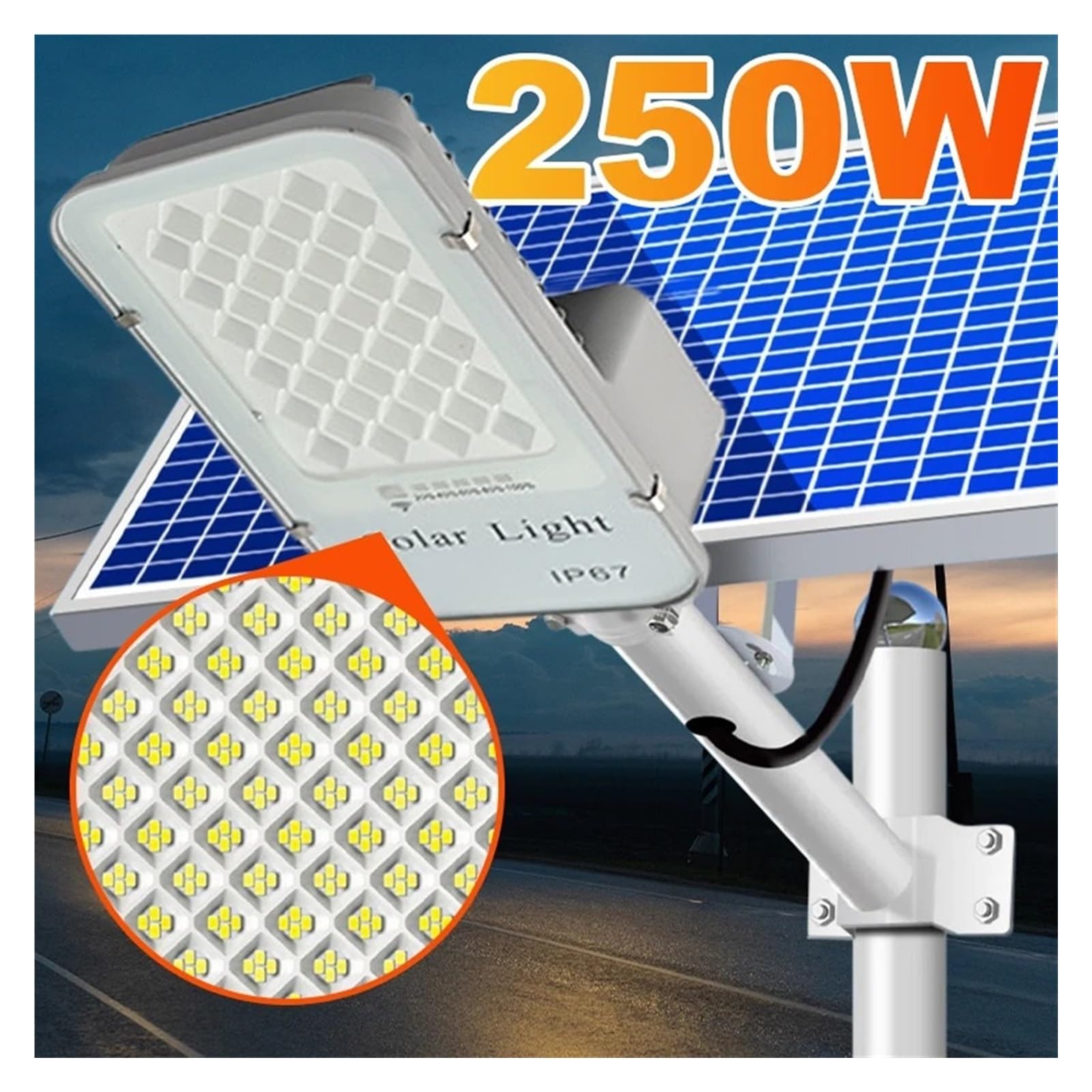 Luces Solares Led Exterior Jardin, Luz Solar Led de 250W for exteriores, farola Solar impermeable for jardín, de atardecer a amanecer con Control remoto, lámpara Solar de pared IP65 para Garajes, Cami