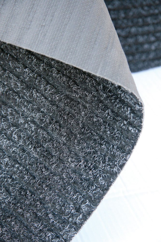 ID Mat Tapis Paillasson, Fibres polypropylène aiguilletées sur Semelle Gel Latex, Gris, 80 x 150 cm