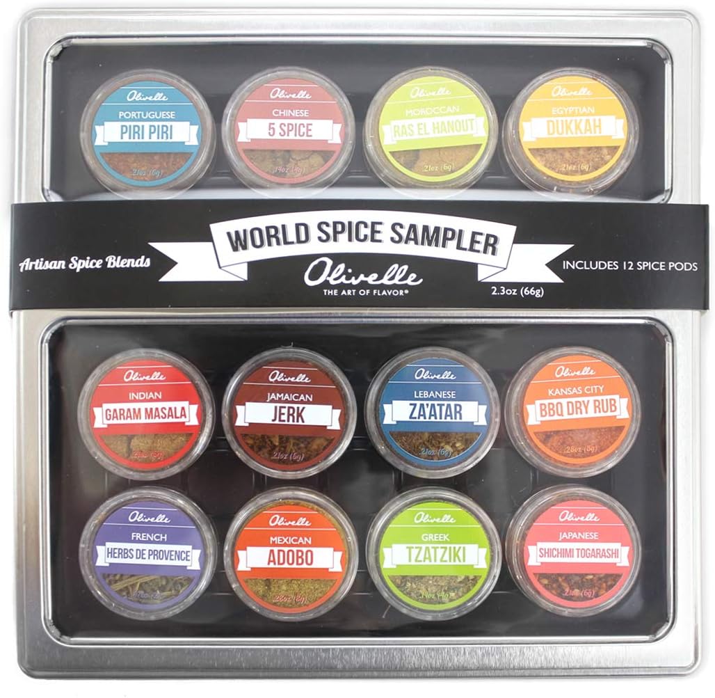 Olivelle World Traveler Spice Collection Travel Spice Kit - 12 Artisan Spice Blends