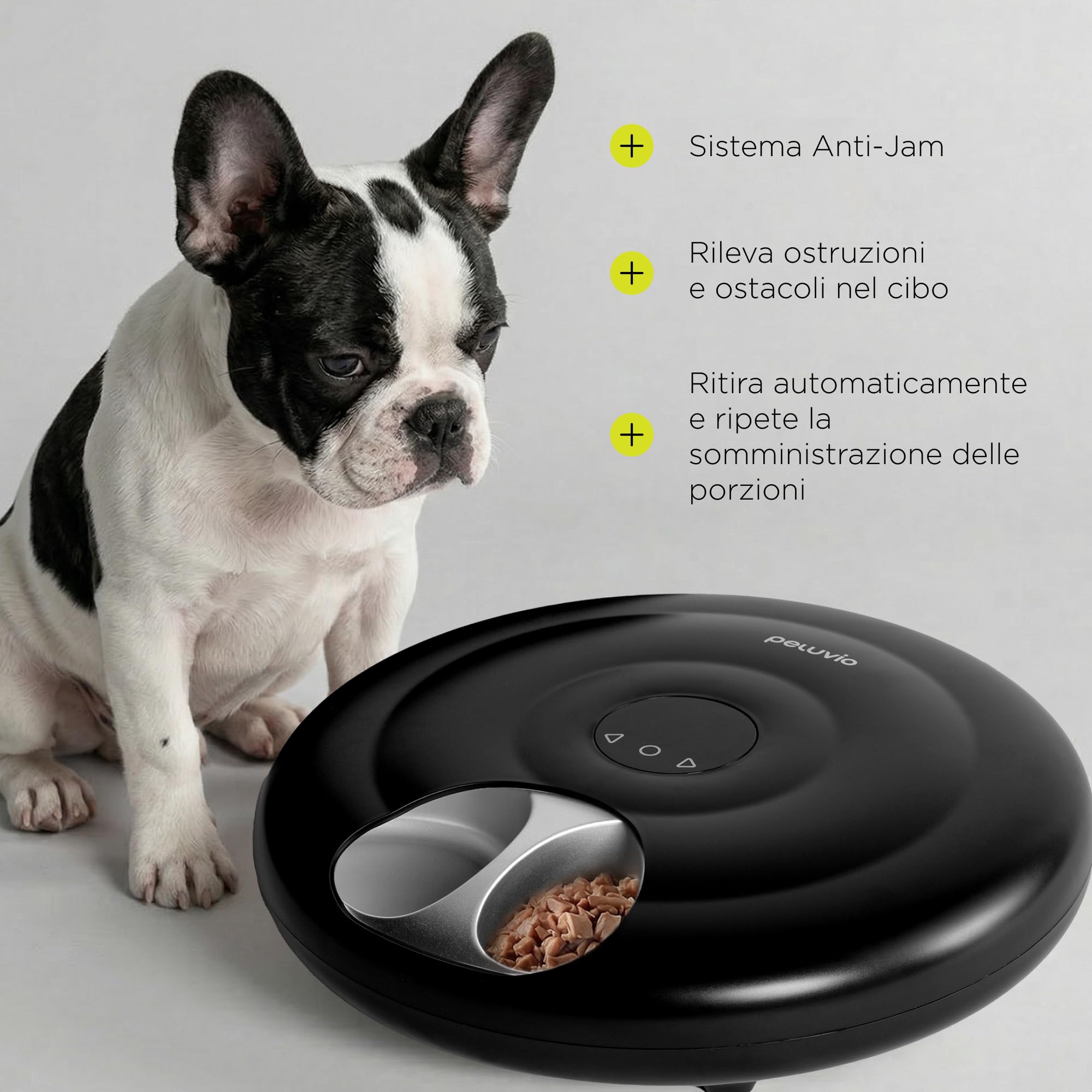 Nube Distributore automatico di cibo umido per cani con raffreddamento, ciotola in acciaio inox, controllo app, 6 scomparti da 150 ml, mangiatoia anti-jam, batteria 4000 mAh, USB-C (nero)