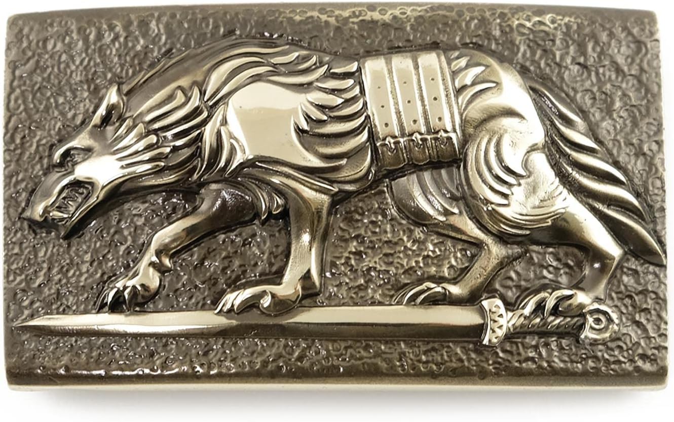 Belt buckle Werewolf, Handmade military Ukrainian Special Operation Forces solid German silver belt buckle