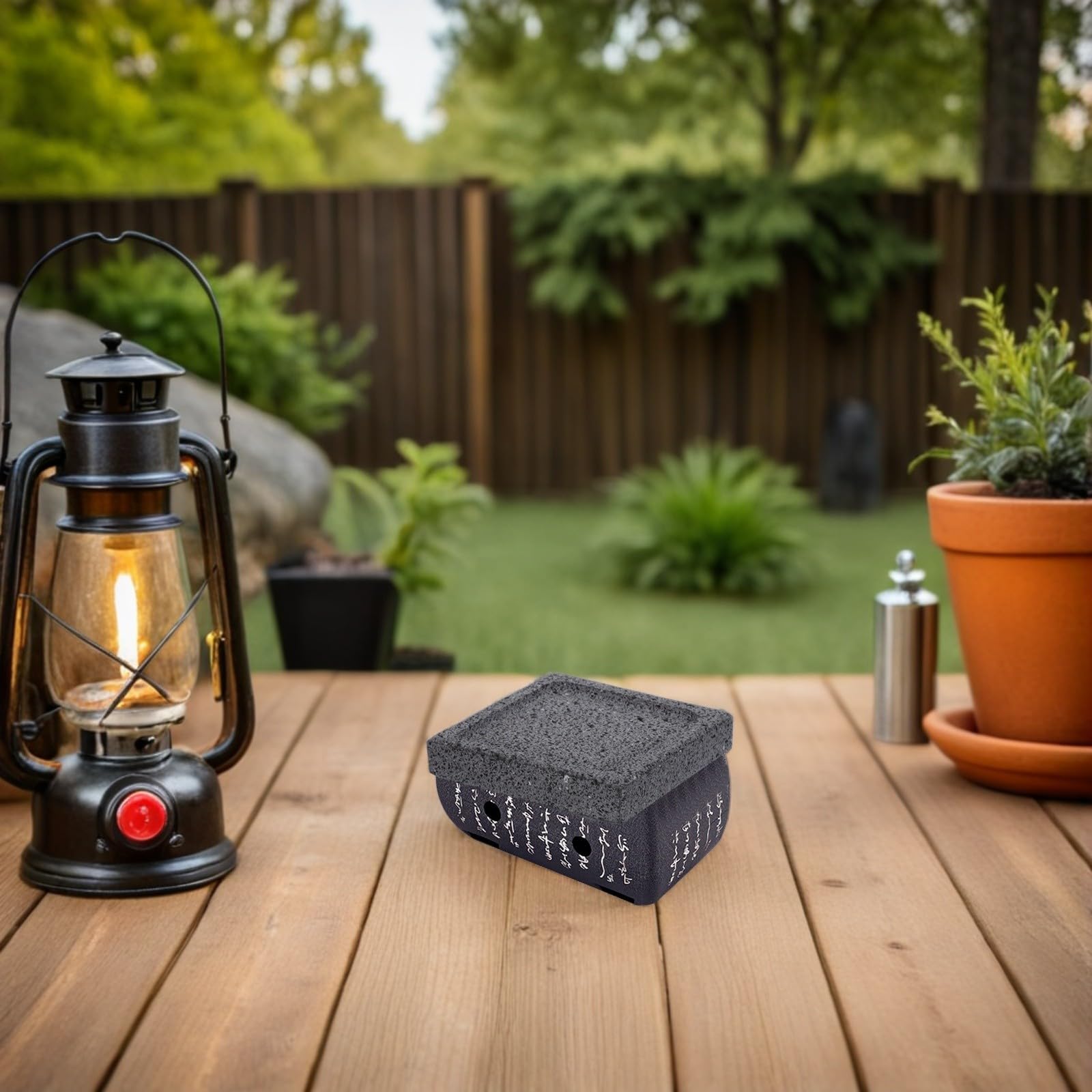 SOIMISS Placa de Piedra Volcánica para Barbacoa Coreana Rectangular, Fácil Mantenimiento y Retención de Nutrientes Adecuado para Verduras y Pescado en Picnics al Aire Libre