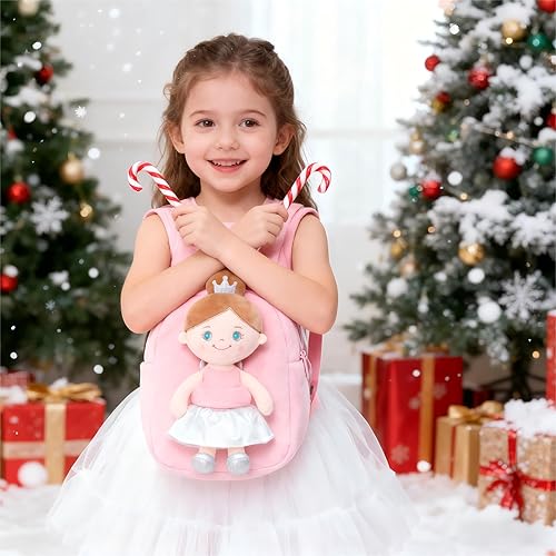 Miniatura 6 de Gloveleya Mochila para niños pequeños con muñeca de trapo, regalos para bebé, niña ángel rosa