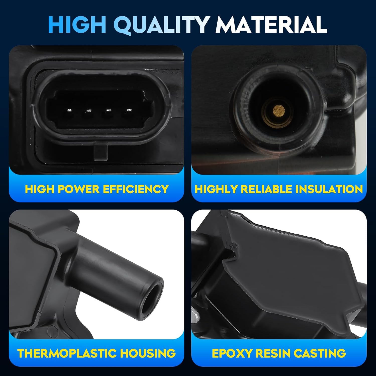 Ignition Coil Pack for GMC Yukon 5.3L 6.0L Envoy, for Chevy Silverado 1500 Avalanche Tahoe Trailblazer Camaro Corvette Impala, Replaces UF413 C1511 12611424 12570616 D510C, 8PCS