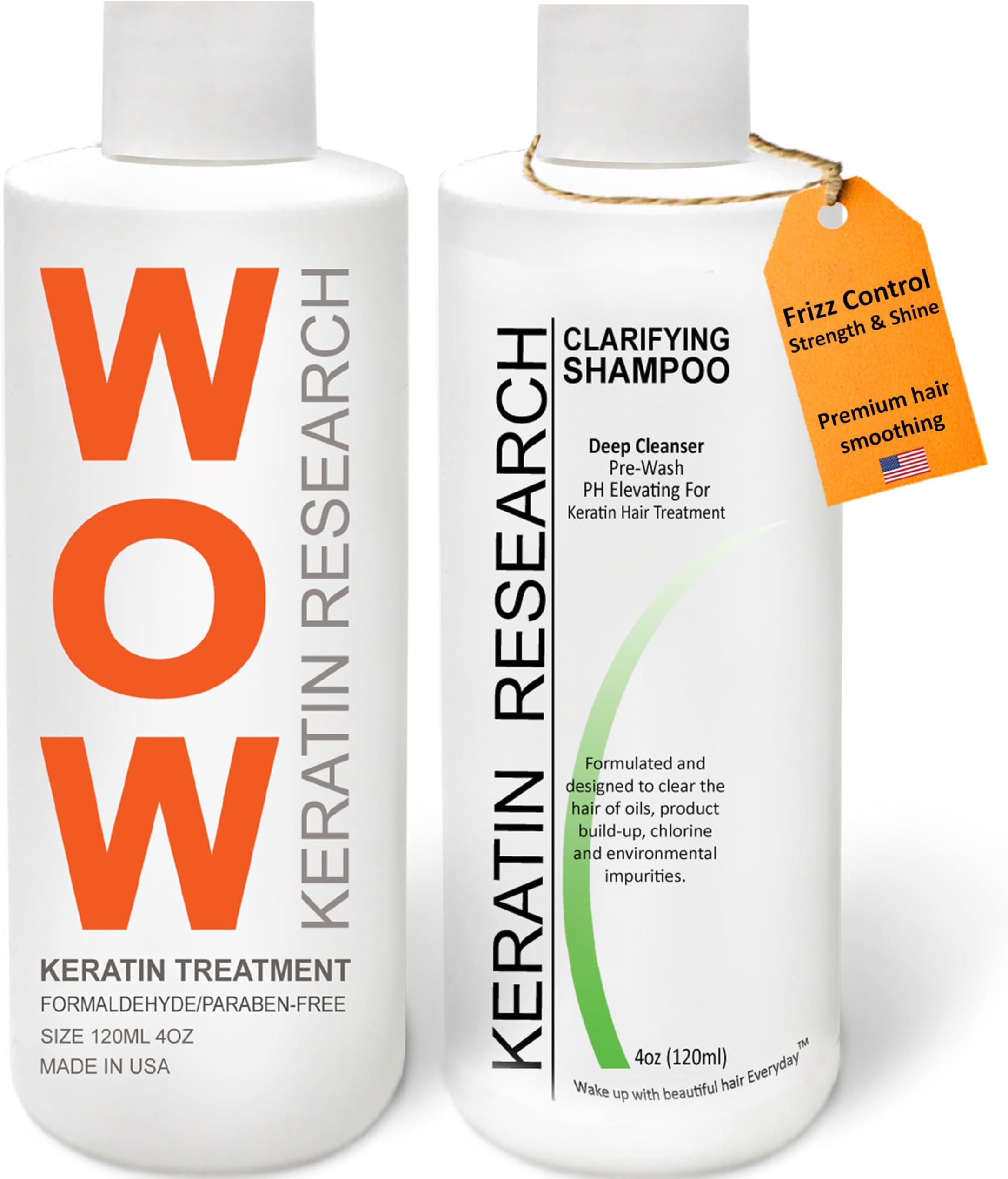 KERATIN RESEARCH Hair Conditioner, 4 fluid ounces - Brazilian Keratin Treatment for All Hair Types and Colors, Complex Blowout Formula, Moisturizing, Strengthening