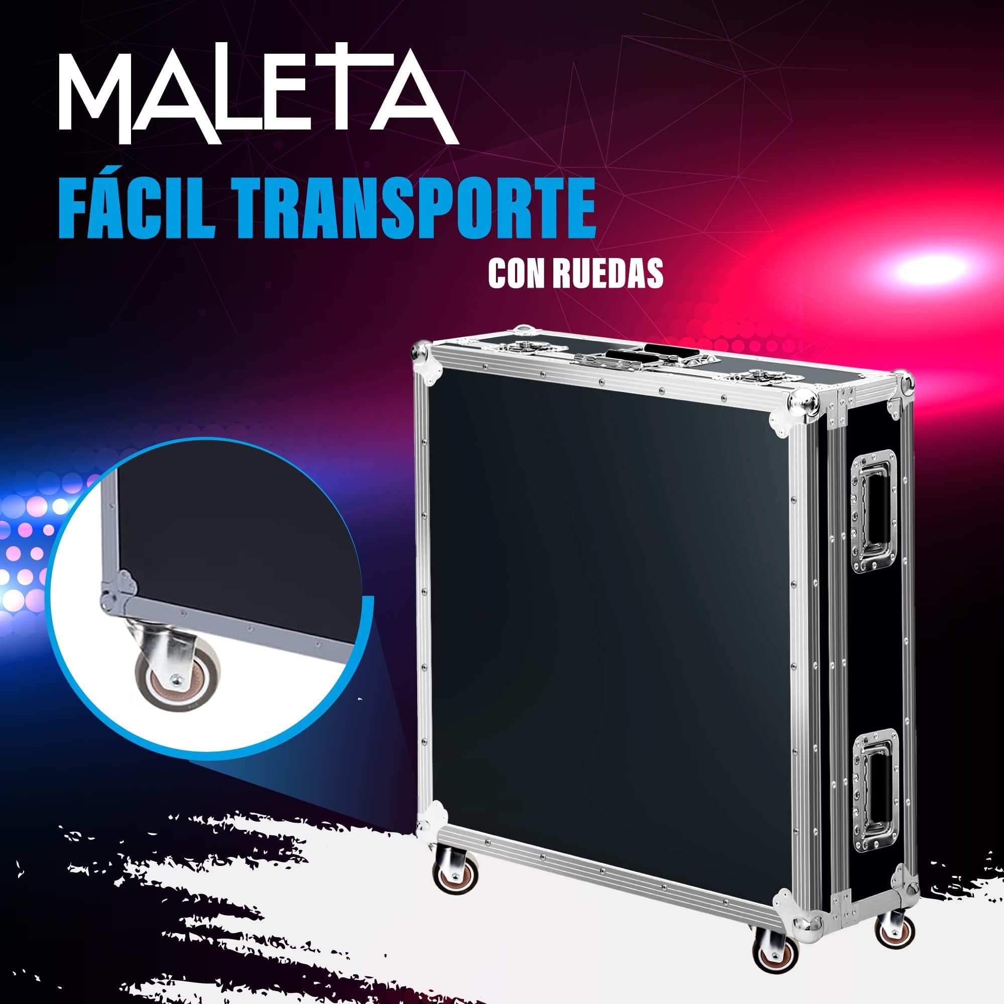Photo Booth 360, Incluye Mando a Distancia y Soportes para Smartphone, iPad, gopro y cámara Reflex, Anillo de iluminación, Giro configurable Desde el Mando, Maleta (Photobooth 360 de 80cm)