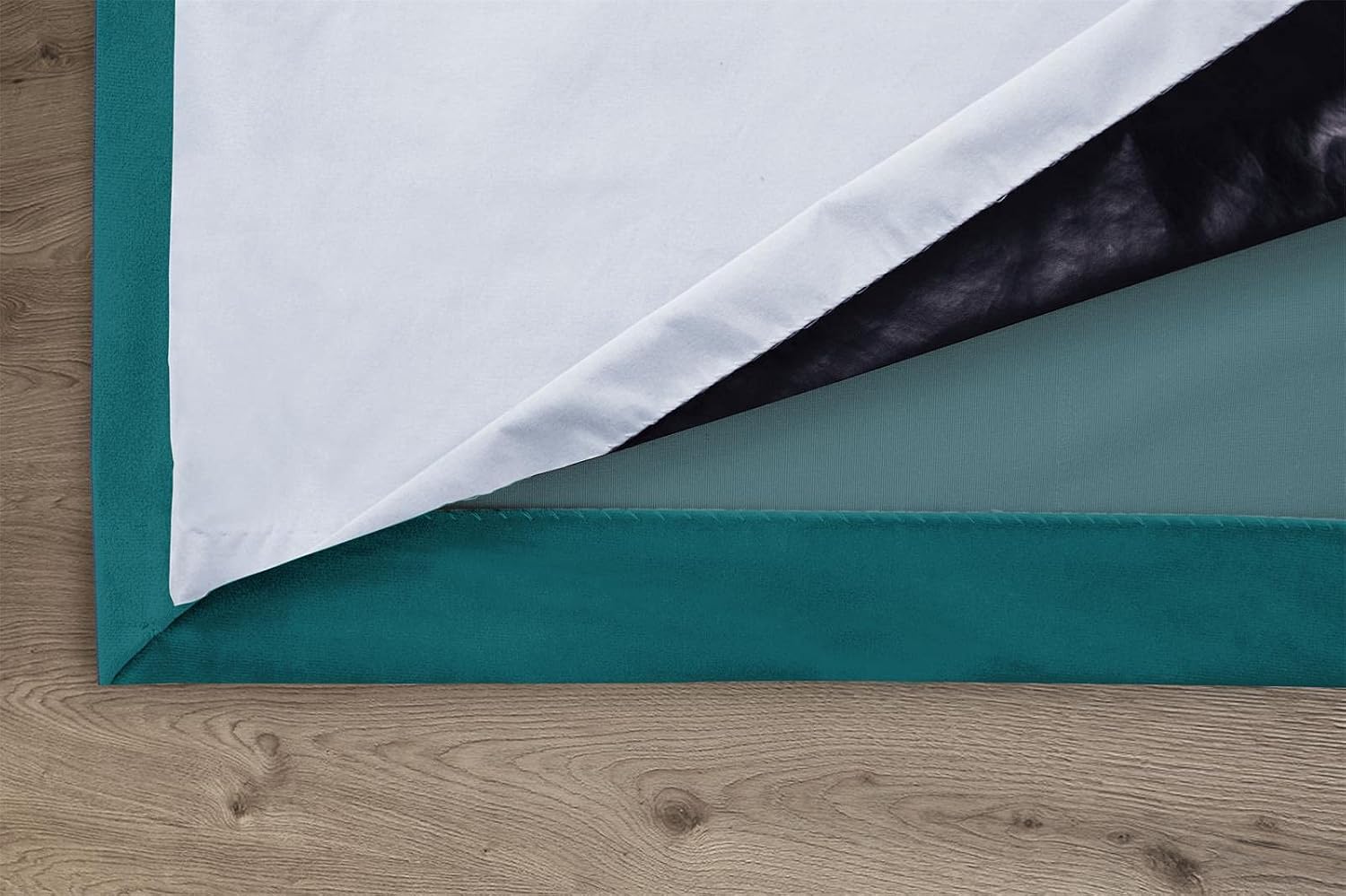 always4u Super Soft Velvet Curtains Teal Blackout Curtains 46x54 Inches Eyelet Thermal Insulated Fully Lined Window Treatment for Living Room 1 Pair - Image 3