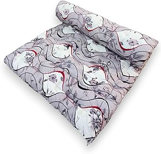 Soft Cotton Foldable Mattress - Lightweight, Firm Single Gadda | 3D Design Print, 72x36 Inches (3x6 ft) | Portable for Picnic, 1 Sleeping Capacity (Purple White Mattress)