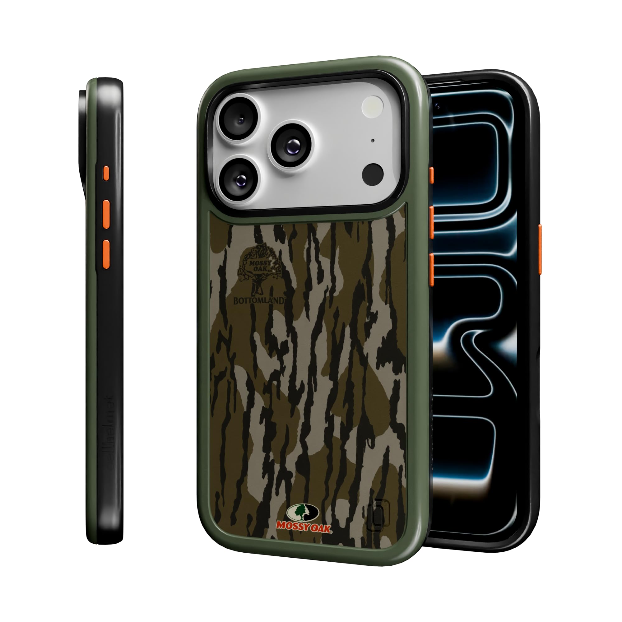 cellhelmet iPhone 17 Pro Shockproof Protective Case in Mossy Oak Bottomland Camo, MagSafe Compatible, 18-Foot Drop-Test Certified, Slim, Rugged,