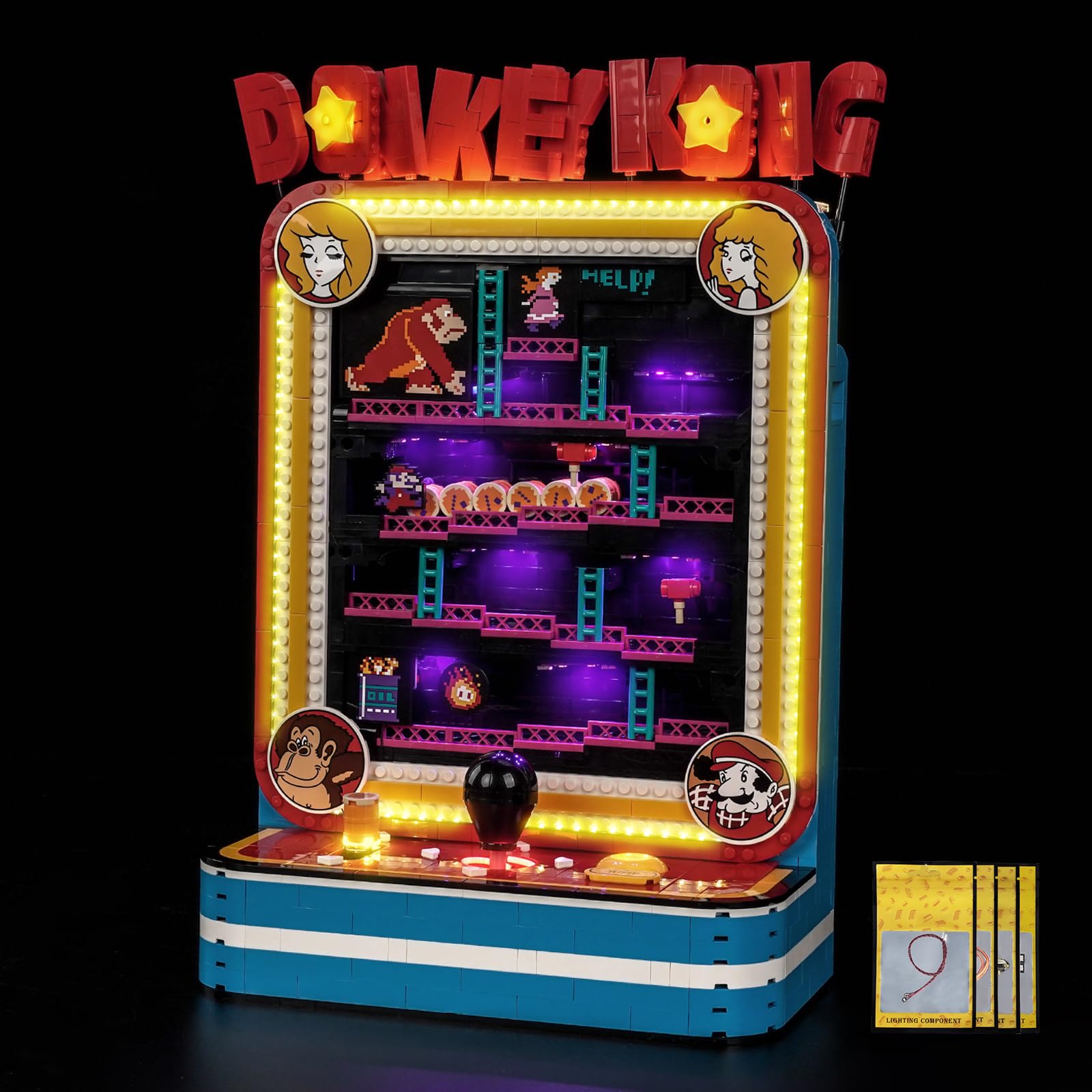 Music Version Light Kit Set compatible with Lego 72051 Donkey Kong Arcade