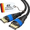 KabelDirekt - 4K DisplayPort Cable - 7.5m - DP Cable, Developed in Germany - Available in 0.5-10m (Display Port, for PC/Laptop and monitor at 4K@60Hz, gaming at 144Hz, Dolby Audio, black)