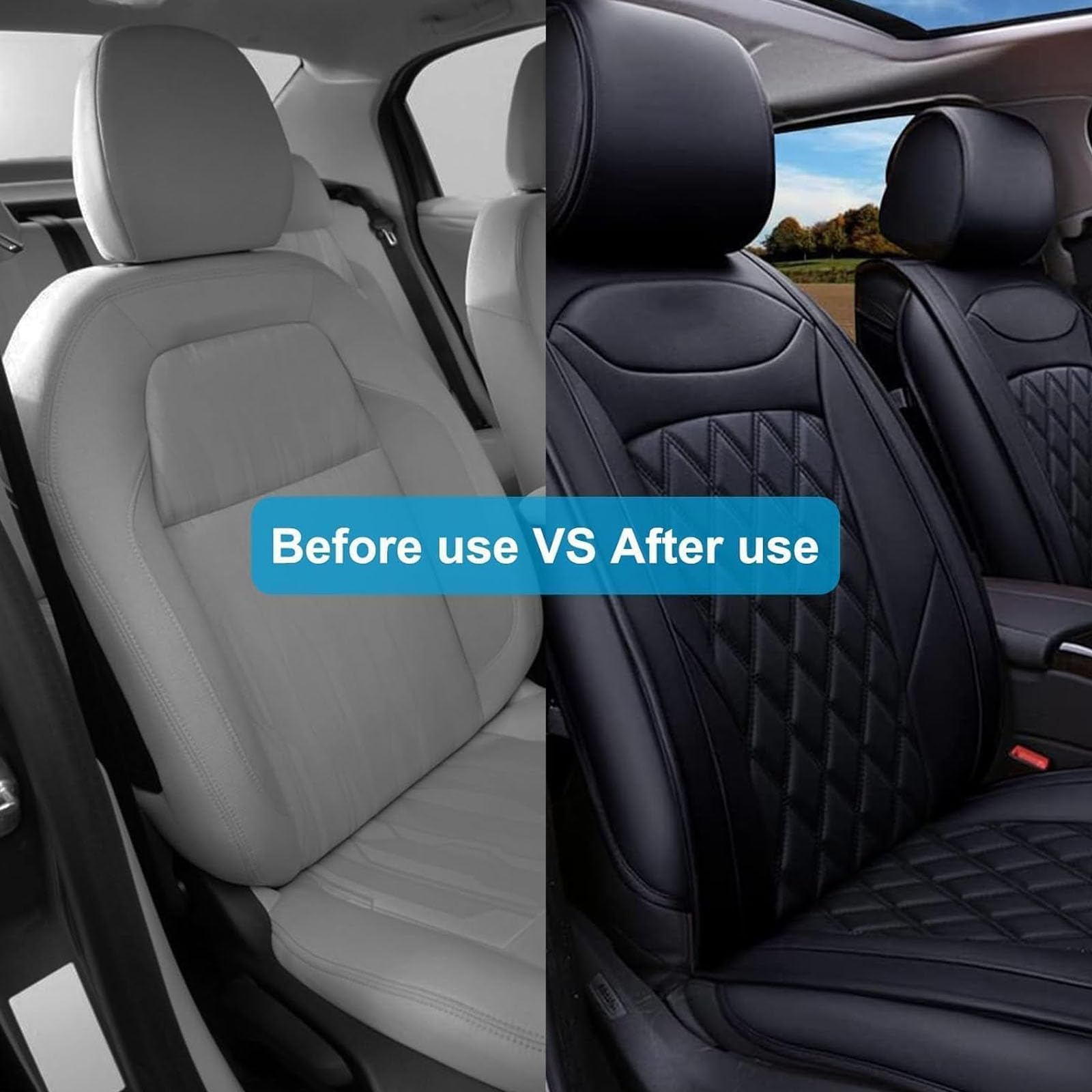 Housses de Sièges de Voiture pour Dacia Duster (HS) 2011-2016, Avant et Arrière Ensemble Complet de Housses Protection Universel Anti-Poussière,A/Black