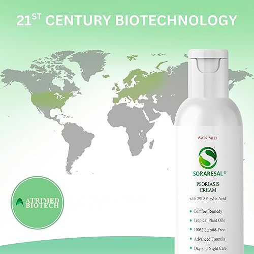 Miniatura 8 de SORARESAL Crema para la psoriasis - Remedio cómodo con aceite de cártamo, aceite de coco y ácido salicílico - Crema para eccema para picazón, piel