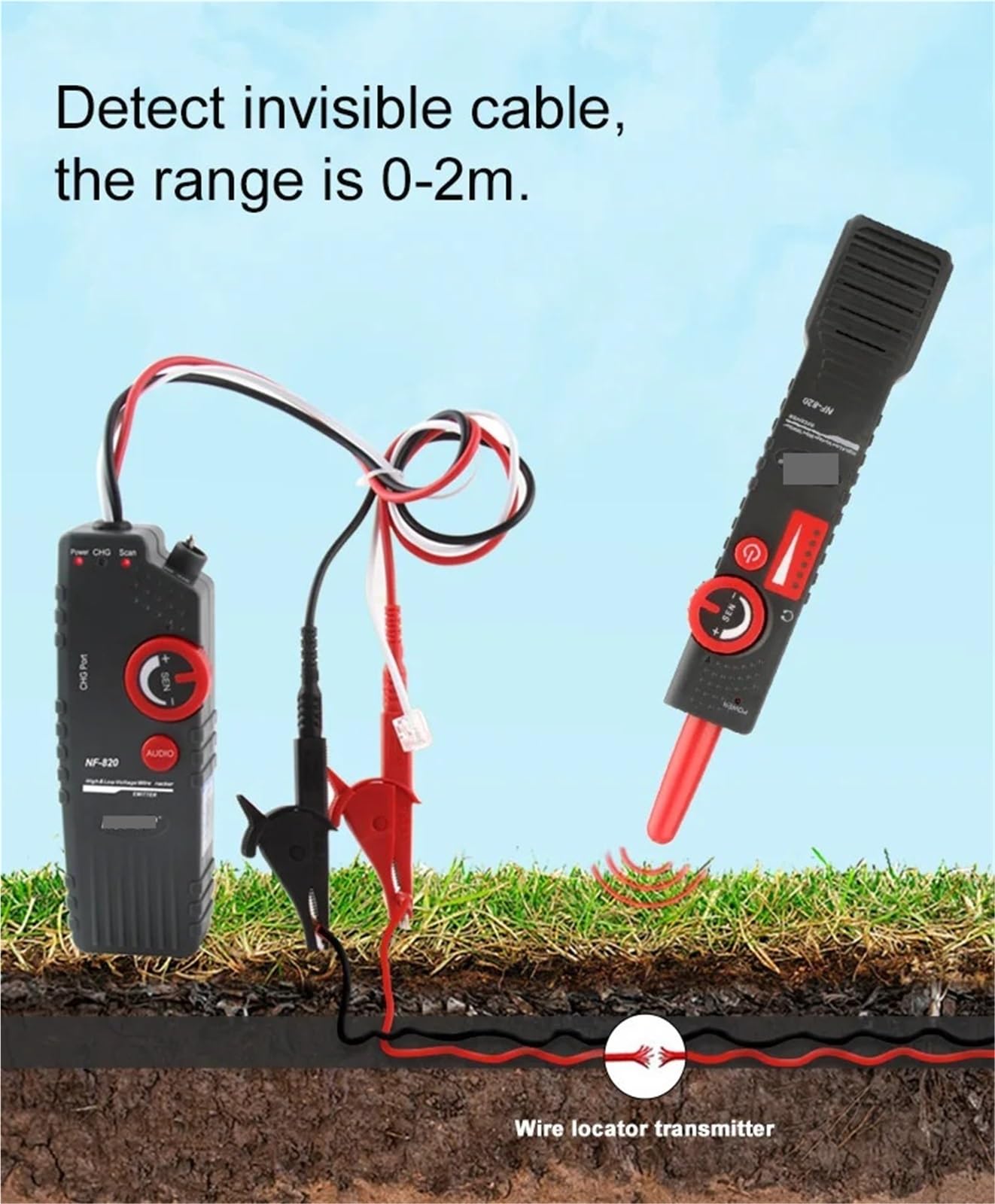 Comprobador de cables de red, Comprobador BNC RJ45 RJ11 NF-820, comprobador de cables alta y baja tensión, localizador subterráneos, rastreador antiinterferencias