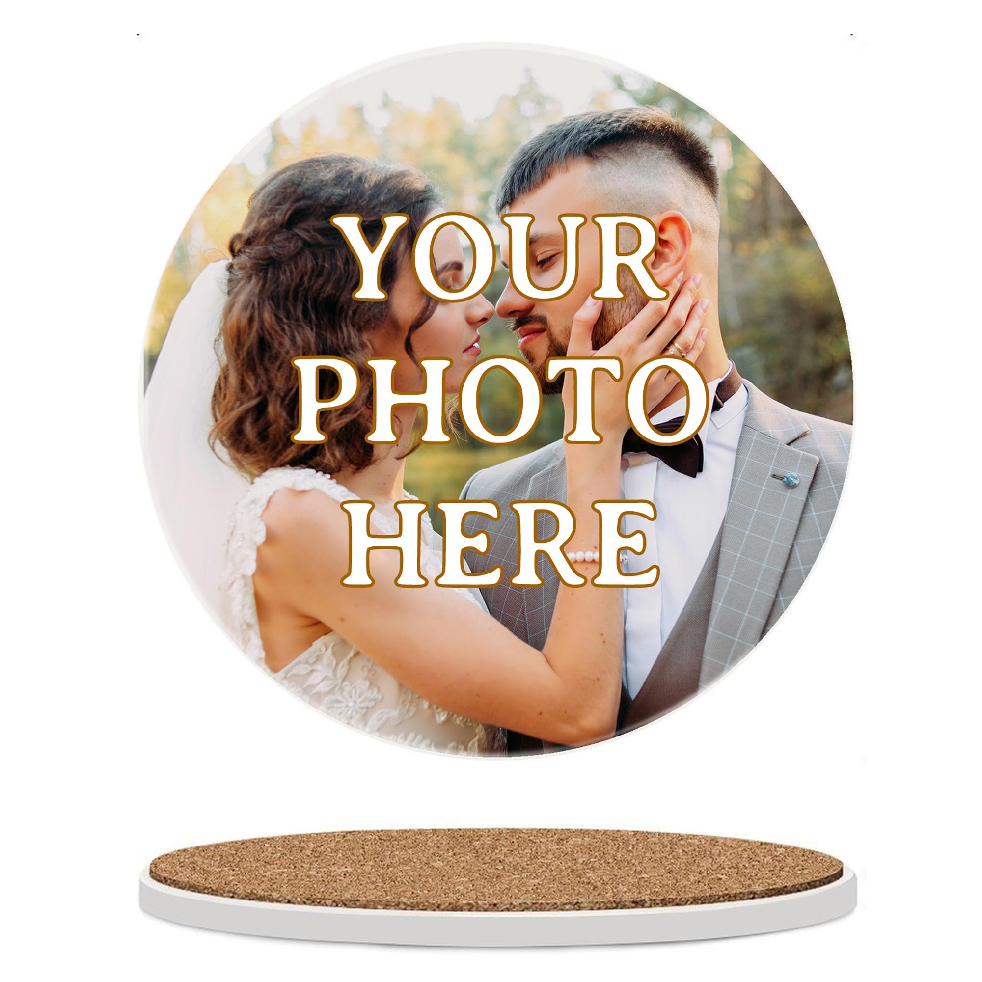 Custom Ceramic Coaster Personalized Set of 6 Coasters for Drink Add Your Text Logo Photo Image Customized Decor