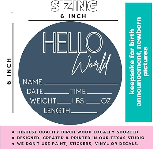 Miniatura 81 de Letrero de estadísticas de nacimiento para recién nacido, anuncio de nombre de bebé, accesorio de fotografía de Hello World Elephant Hospital
