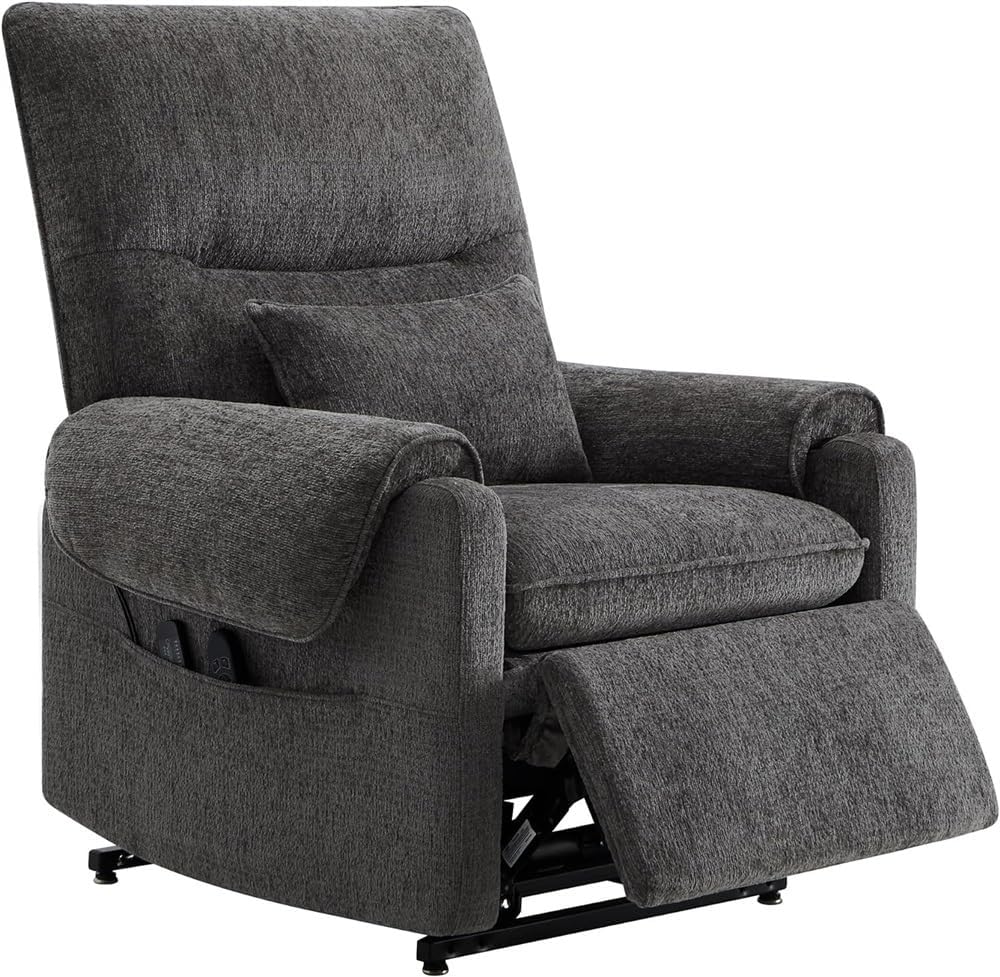 Electric Recliners Chair, Power Lift Rocker Chair with Massage and Heat, Elderly & Adult Ergonomic Single Lounge Sofa Home Theater Seating, USB Ports, Extended Footrest