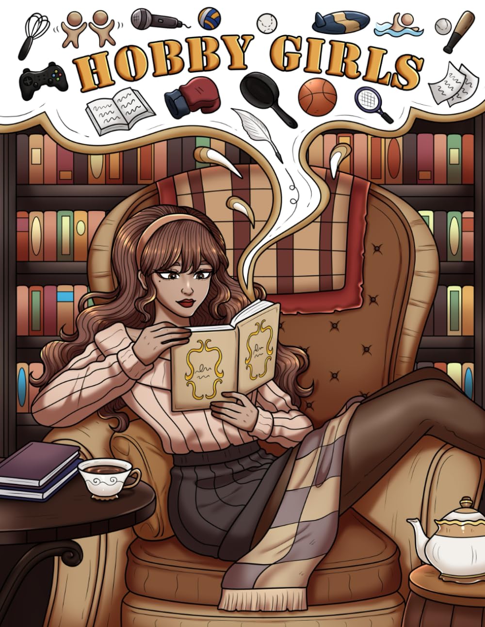 Hobby Girls: An Adult Coloring Book Featuring Girls Doing Hobbies for Relaxation and Stress-Relief