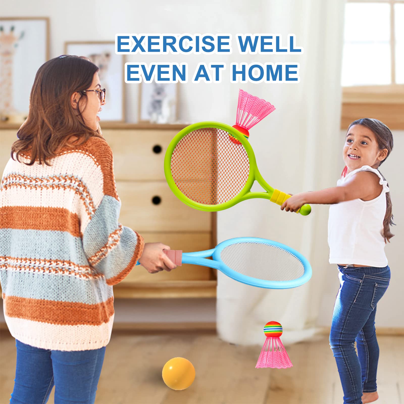 Kinder Tennisschläger Set 2-in-1 - Mit Ball & Federball Für Kids Ab 3 Jahren