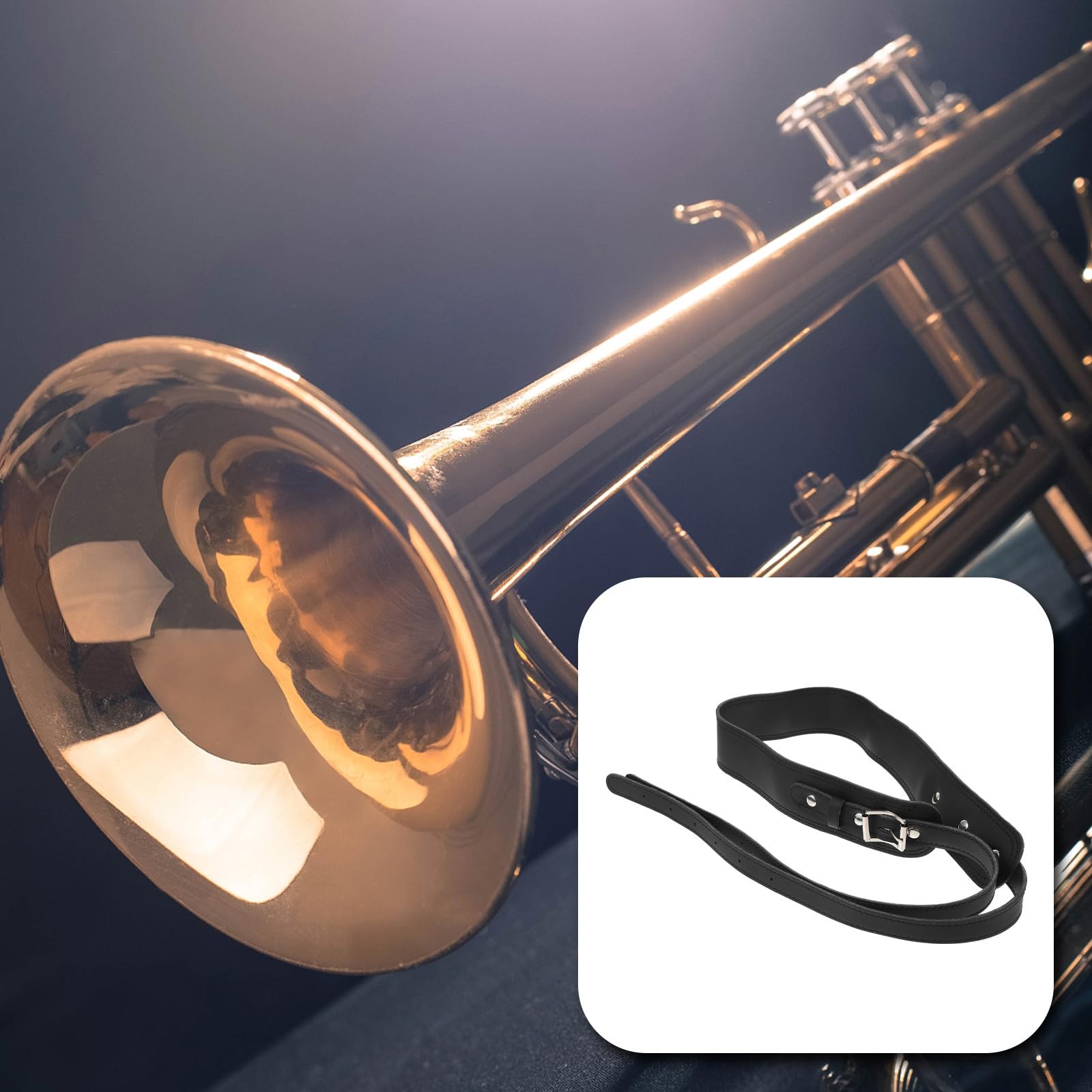 TOYANDONA Correa de Hombro Ajustable para Tuba y Trombón Correa de Cuero Resistente para Instrumentos de Viento para Uso en Conciertos y Transporte