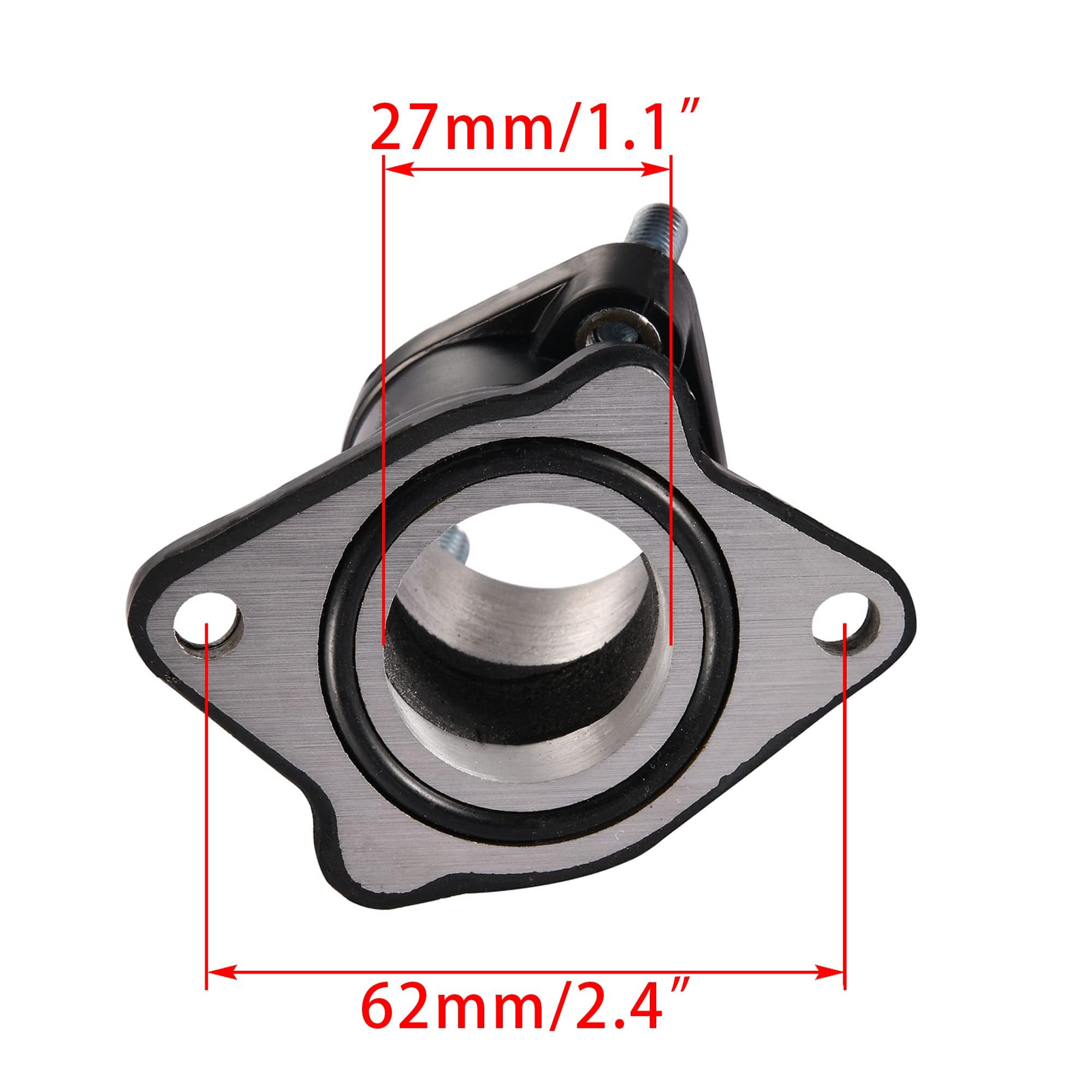 WOOSTAR Tubo Admision Carburador 27mm Reemplazo para CG 125cc 150cc 200cc Motor Vertical Roketa Sunl BMS JCL Jetmoto ATV 4 Wheeler Quad Dirt Pit Bike Go Kart