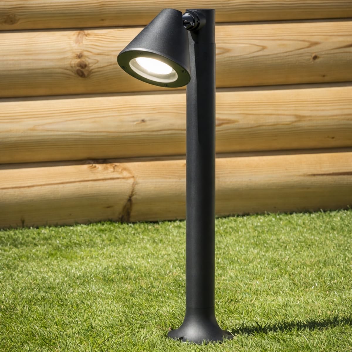 Cgc Lighting Dark Grey Medium Post Outdoor Post Bollard Garden Decking Light Dark Grey Anthracite Adjustable Head
