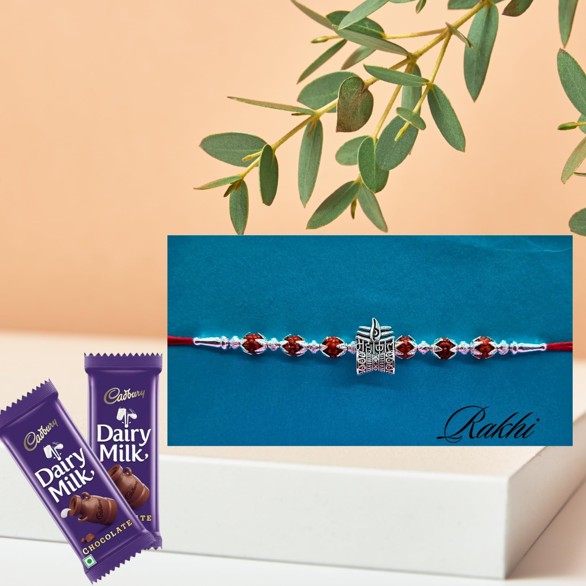 Alaukik Designer Mahakal With Damroo Rakhi With 2 Pieces Dairy Milk Chocolates | Rakhi Chocolate Gift For Brother | Roli, Chawal,|Set Of 1Rakhi, 80 Gm (B0D544KZM3) Amazon Price History, Amazon Price Tracker