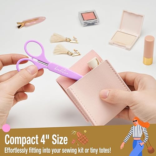 Miniatura 5 de Beaditive Juego de tijeras con detalles de alta precisión 2 piezas puntas afiladas y finas corte de papel álbumes de recortes costura manualidades