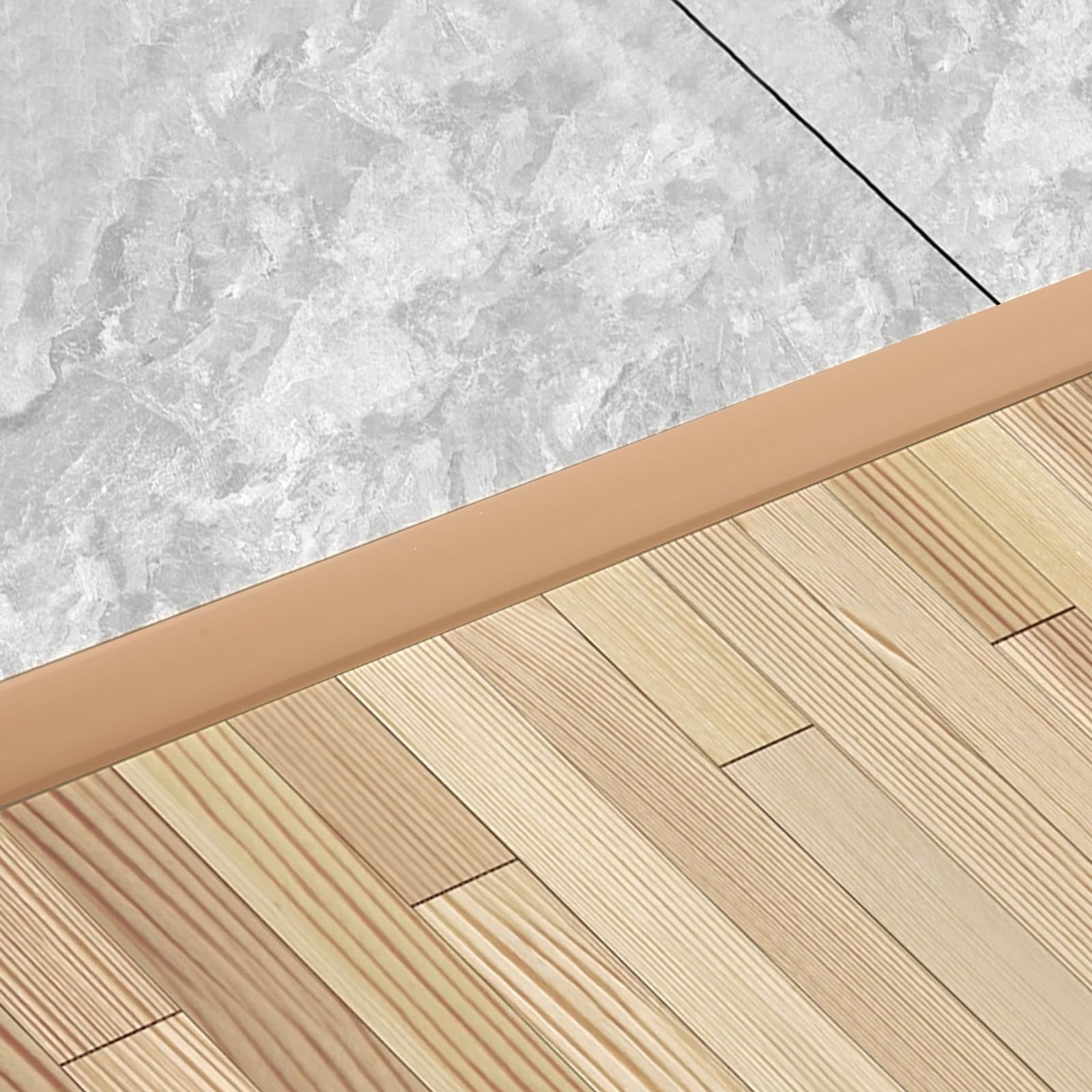 Moldura en T de Aluminio y Tiras de Transición para Suelo 3 piezas Perfil en T de Metal 0,9 m × 2 cm Tira Divisora para Umbral de Puerta y Huecos de Suelo de Tarimas (Oro)