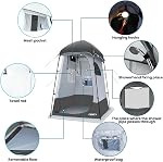 Tente de douche, Camping en plein air Vie privée Shelter-Dressing Changement chambre-portable Toilette Tente pour Randonnée Sun Shelte Pêche au pic (Noir)