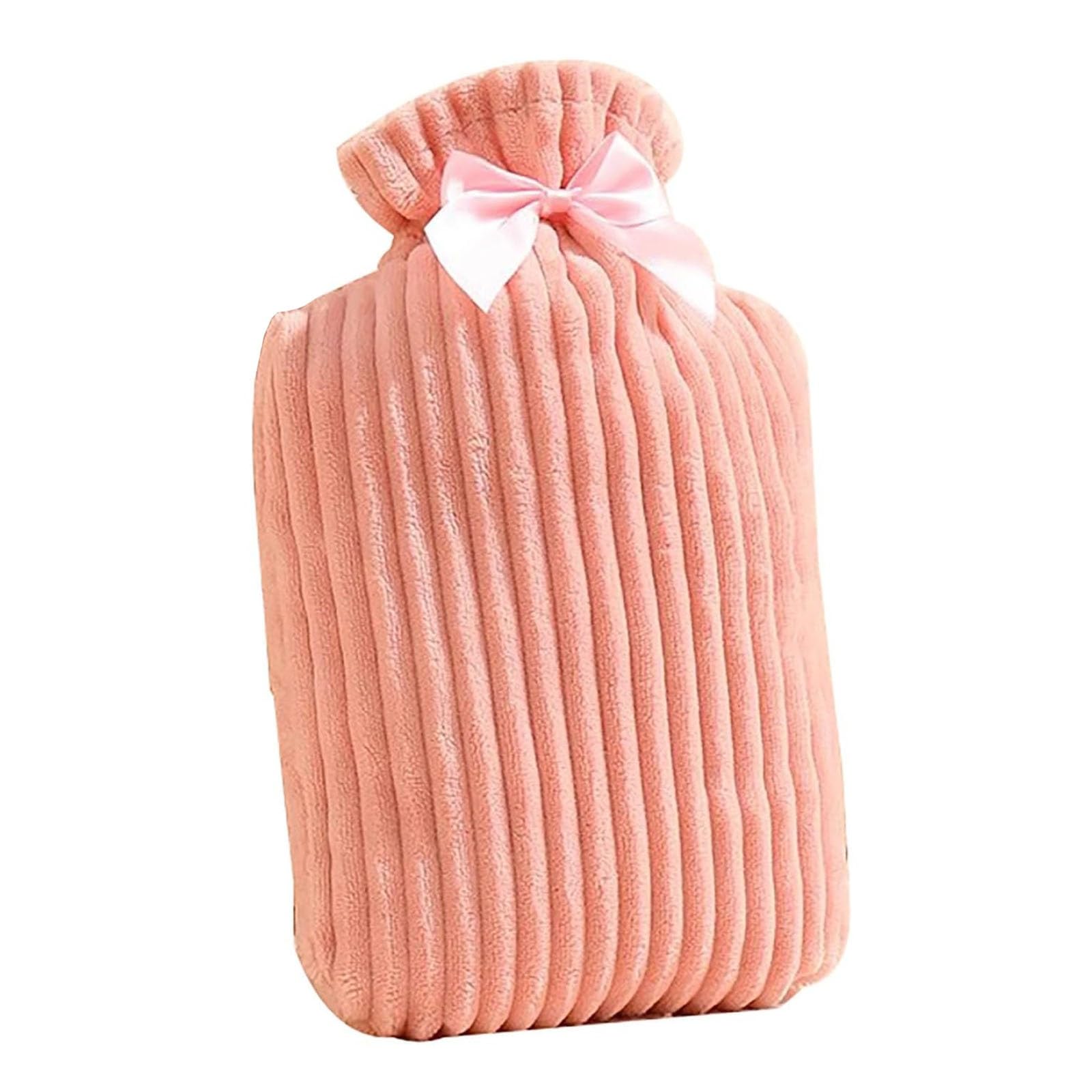 Bouillotte chaude pour les mains et les jambes, avec housse en fourrure, portable, pour le cou et les épaules, le dos, les jambes, la taille (rose)