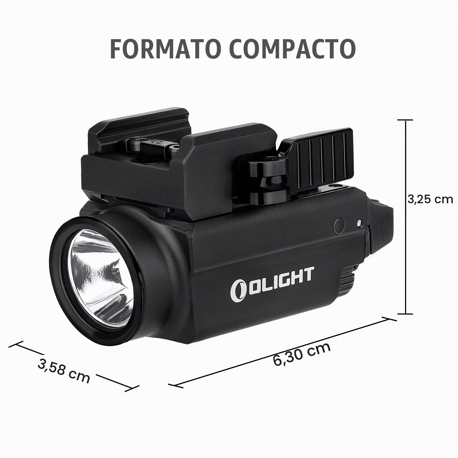 OLIGHT Baldr S Linterna Táctica 800Lm 130M 3 Modos con Luz Verde y Blanca Doble Interruptor Trasero Perfecta para Picatinny Rail y GLOCK Caza Defensa Utilizada (luz Blanca + luz Verde, Nergo)