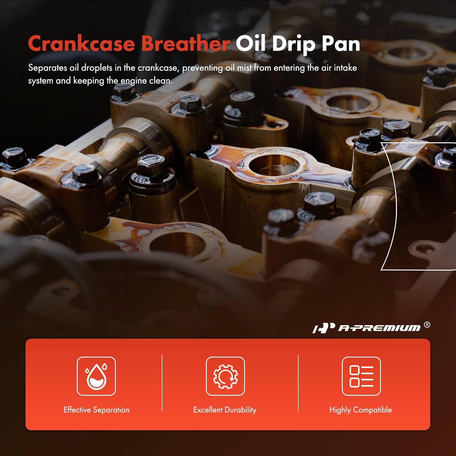 A-Premium Crankcase Breather Oil Drip Pan Compatible with Mercedes-Benz C230, C280, C300, C350, E350, E550, GL450, GL550, S400, S550, SL550, SLK280, SLK300, SLK350, R350, CL550, CLK350, CLK550, ML350