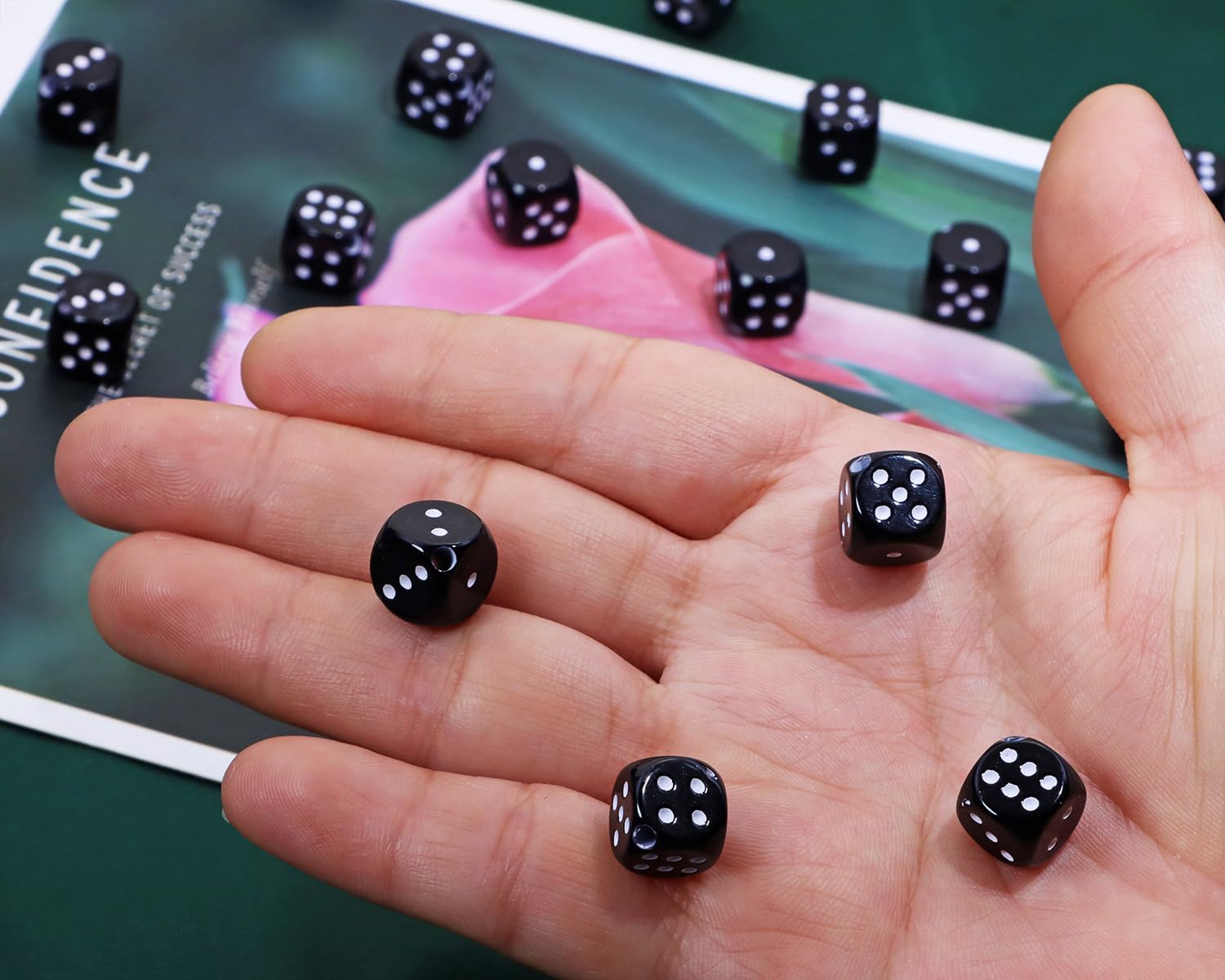 Tupalizy 10mm Acrylic Dice Beads Small 6 Sided Dice Charms for Bracelets Jewelry Making Keychain Necklaces Earrings DIY String Crafts Board Games Classroom Family Party Gifts,30PCS (Black) - Image 4