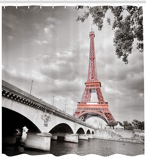 Miniatura 2 de Cortina para ducha Ambesonne con ganchos, para decoración del hogar