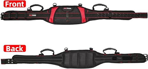 Miniatura 4 de MELOTOUGH Cinturón de trabajo acolchado, cómodo cinturón de herramientas con anillos en D, cinturones de trabajo resistentes con correa de asa para