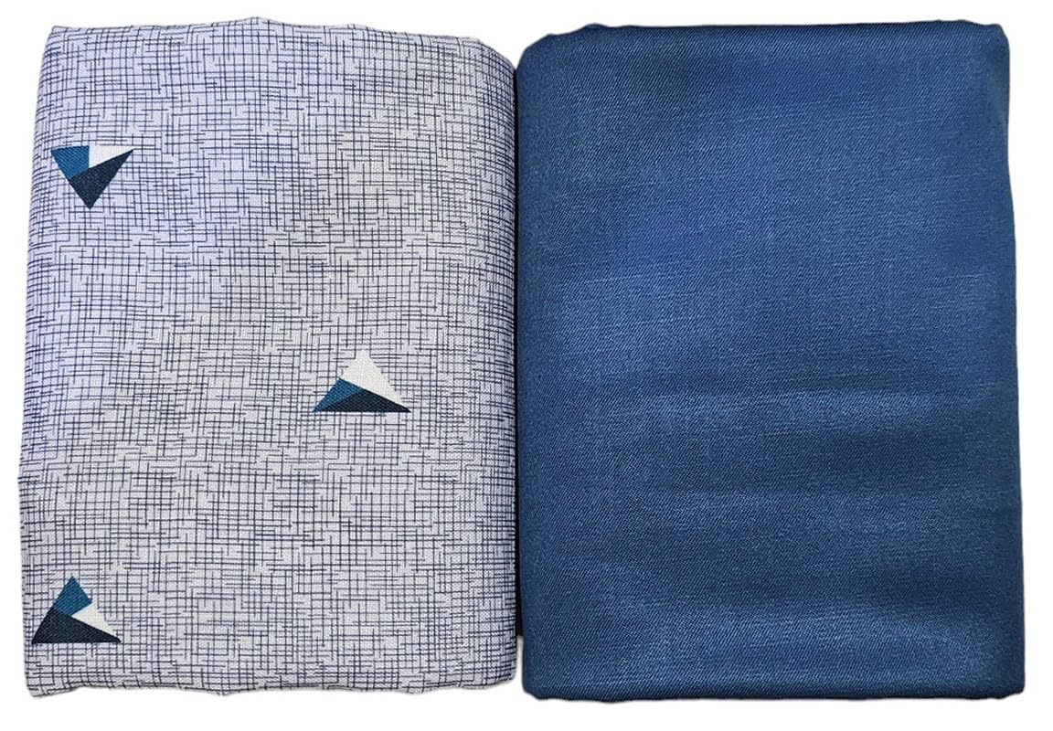 mans fab Shirt & Trouser Fabric in Velvet Box Packing (Shirt-2.35 m, Pant-1.25 m) Blue-19-picture-32