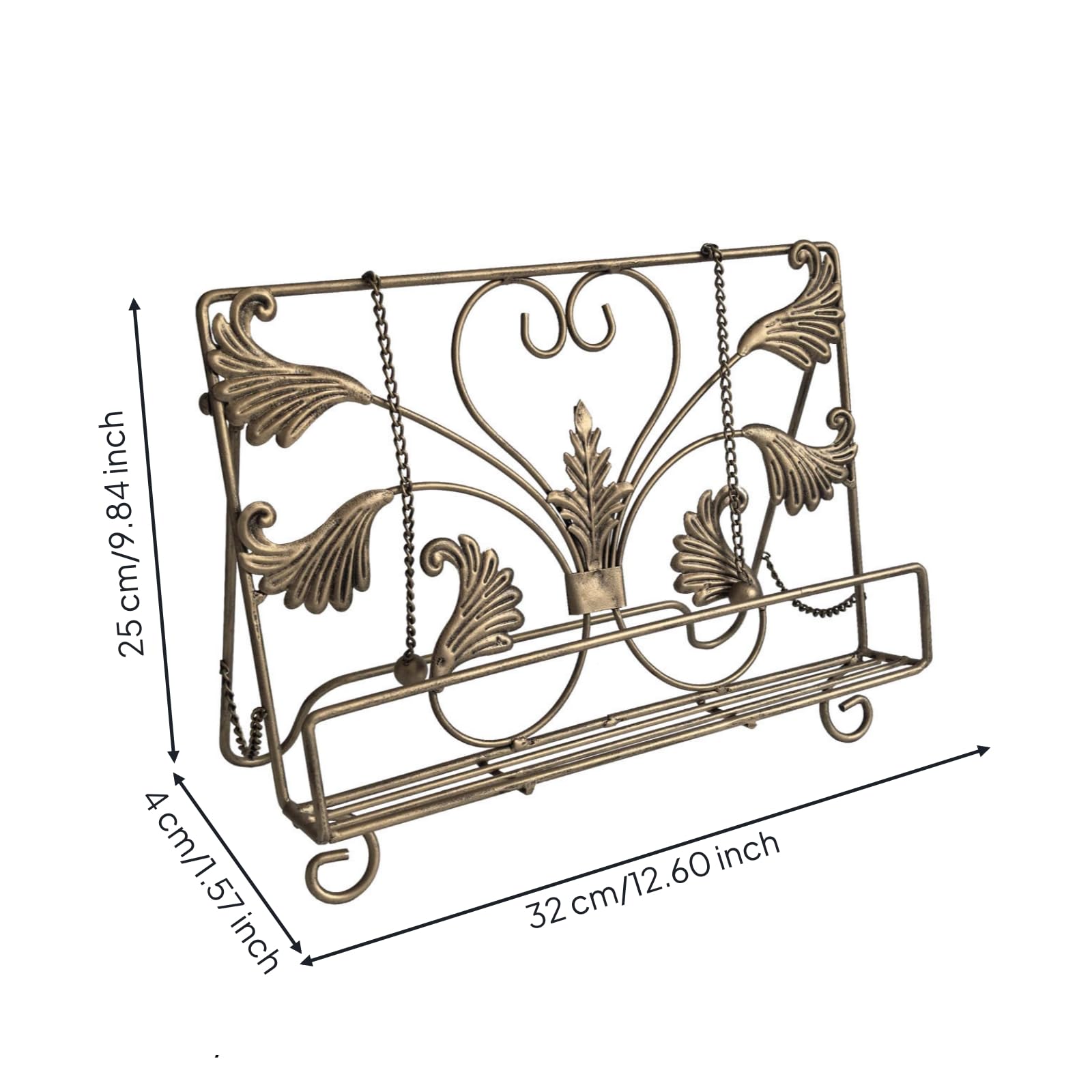 F Fityle Soporte Lectura corativo Hierro con Respaldo Inclinado Estable y Repisa Rectangular para Varios Tamaños Libros Acuado para Escritorio Estantería y Mesa Trabajo en la Oficina O Cocina