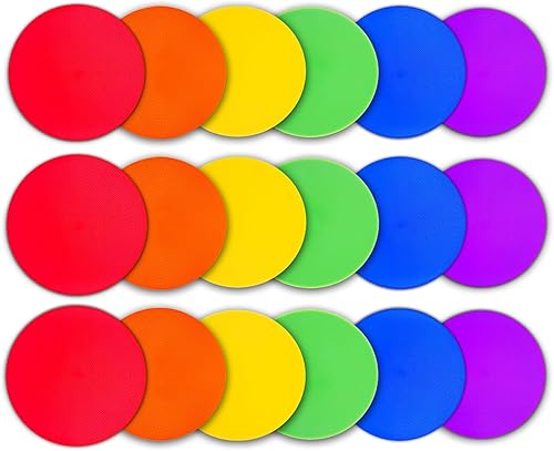 1224Pcs Poly Spot Markers 9 inch Non-Slip Rubber Agility Training Markers Floor Dots Flat Field Cones for Football Basketball Soccer School Exercise