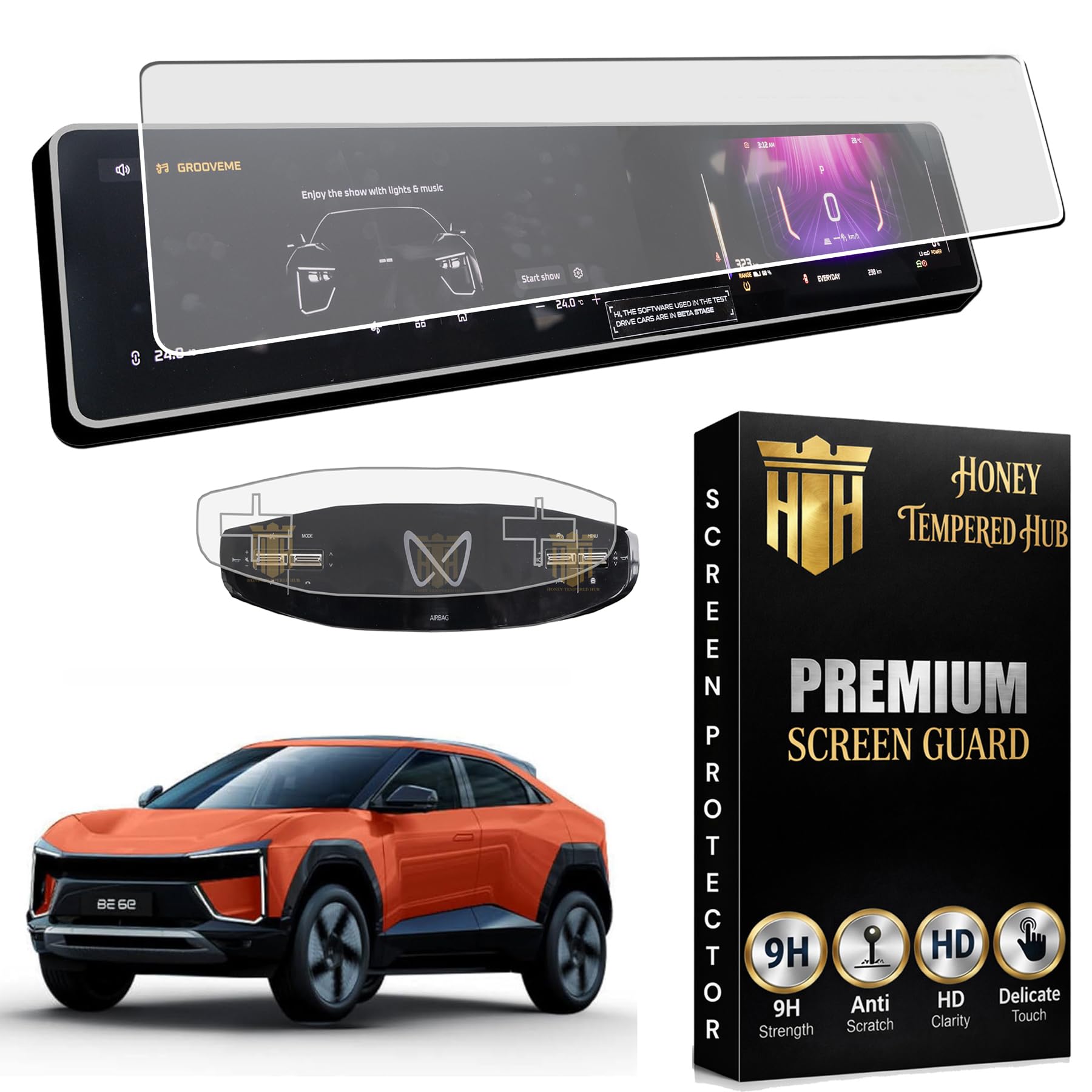 ( MATTE ) Screen Guard For NEW MAHINDRA BE6 2026 / 12.3 INCH FULL TOUCHSCREEN INFOTAINMENT + STEERING PROTECTOR / Anti Scratch / Latest newmahindrabe62026 Car Display Accessories [Not Tempered Glass]-image-41