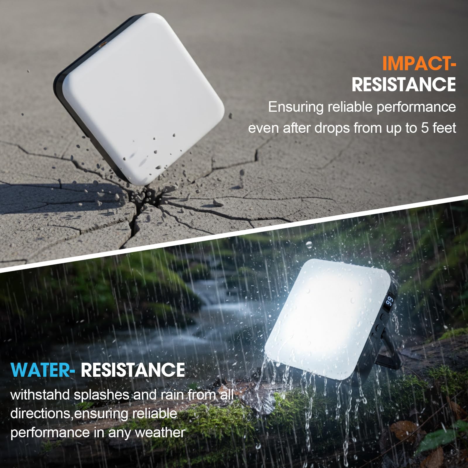 LED Camping Laterne Wiederaufladbar, 10000mAh Tragbare Campingleuchten Bis zu 90 Stunden & 4 Lichtmodi, IPX5 Wasserdicht Camping Essentials für Stromausfälle, Notfall, Zelt, Outdoor (Schwarz)